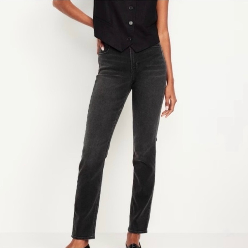 Old Navy Women's Dark Gray Straight Leg Jeans
